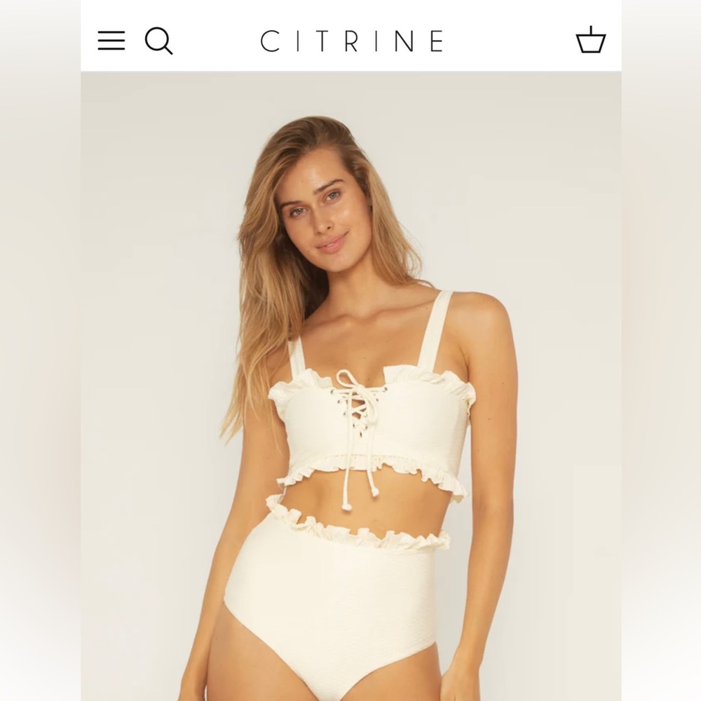 NWT Citrine White Bikini Set